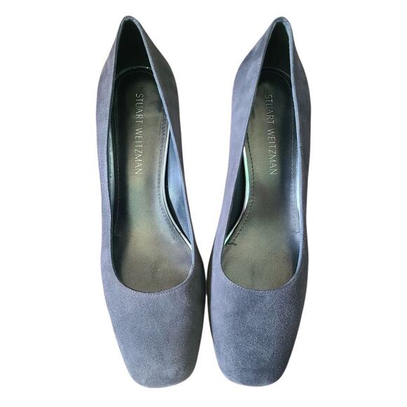 Stuart Weitzman Mary Gray Suede Block Heels Pumps Shoes Women's Size 9.5 M - Picture 3 of 7
